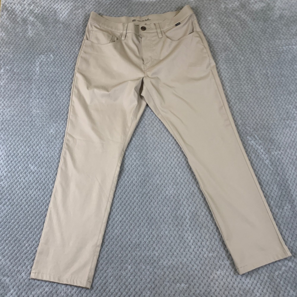 TravisMathew Open To Close Pants Mens 33 Khaki Tan Golf Trousers 1MT435
